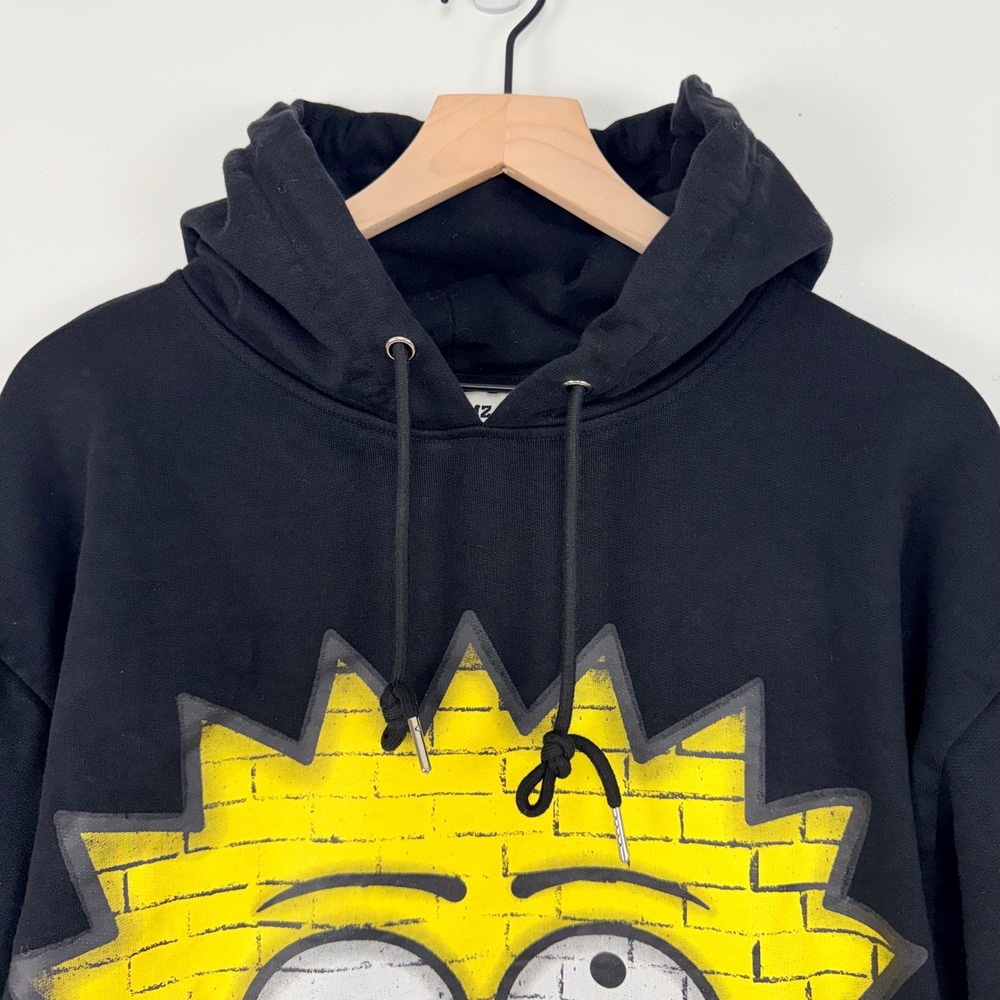 DNA MND GMZ Bart Simpson Graphic Hoodie M Black Cotton Boxy Cropped Streetwear - Picture 3 of 15